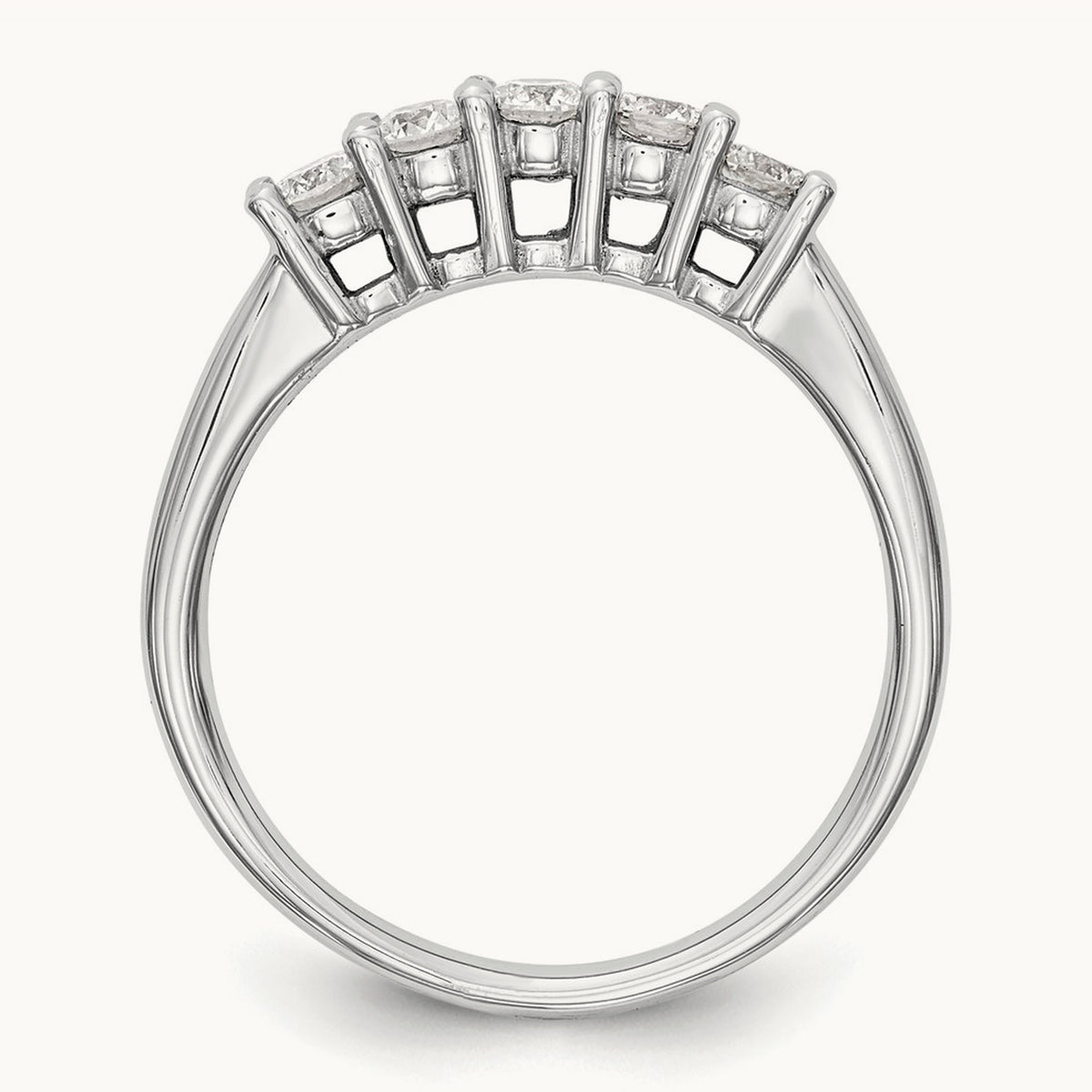 5-Stone Diamond Band, 14K White Gold
