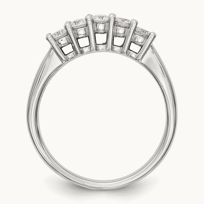 5-Stone Diamond Band, 14K White Gold