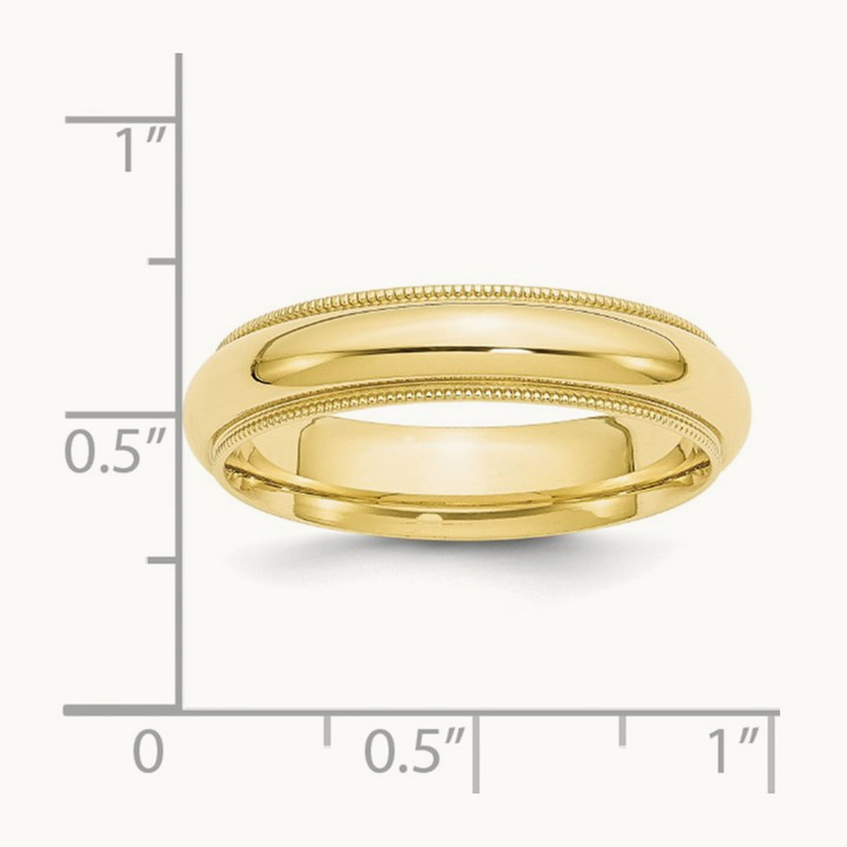 Milgrain Comfort Fit Band, 5mm, 10K Yellow Gold