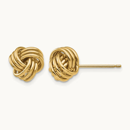 Polished Triple Knot Post Earrings — 9mm