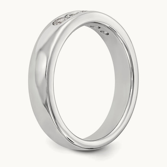5-Stone Diamond Channel Band, 14K White Gold