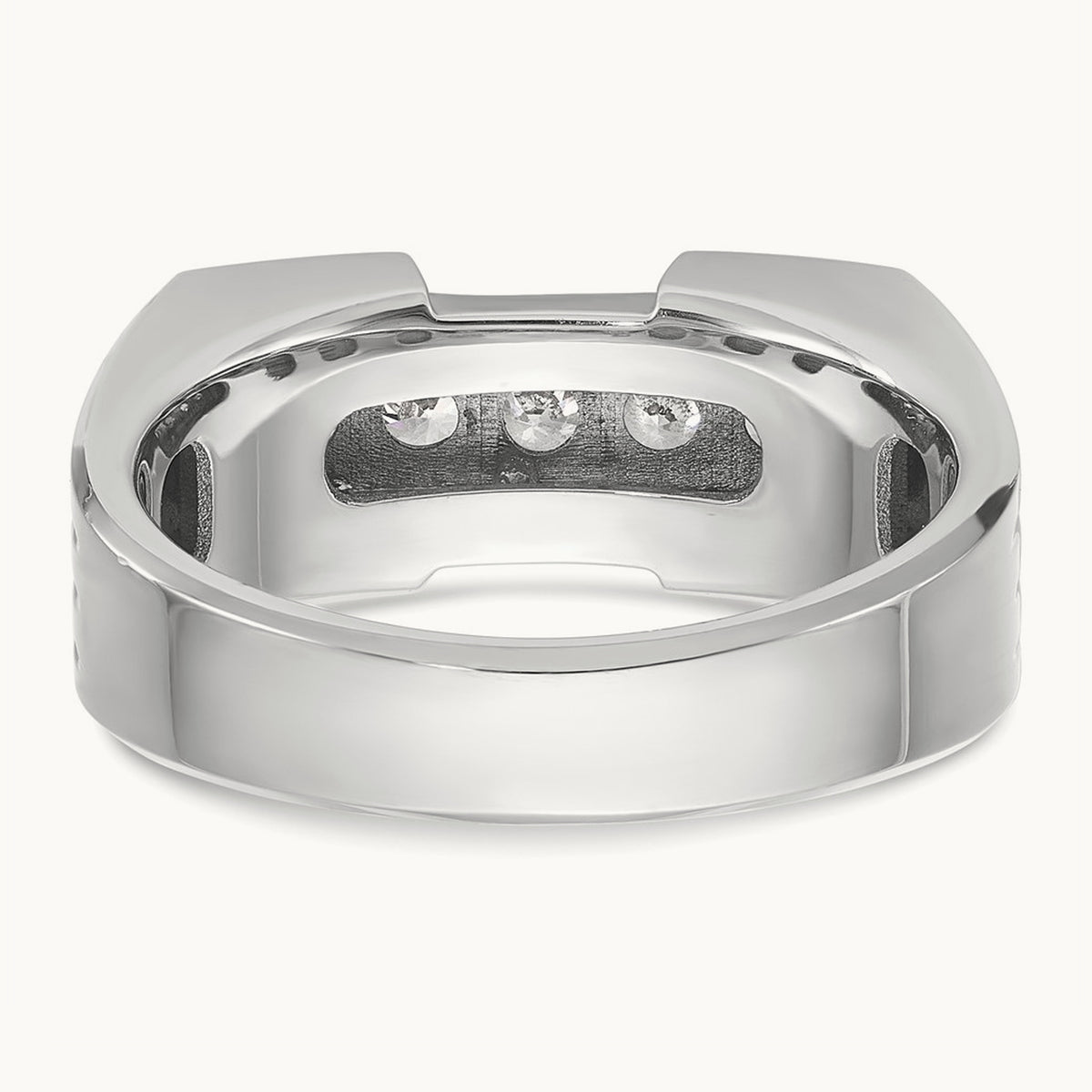 14ktt IBGoodman Men's Polished & Grooved 5-Stone Diamond Ring