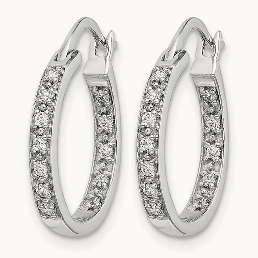 Diamond In/Out Hoop Earrings