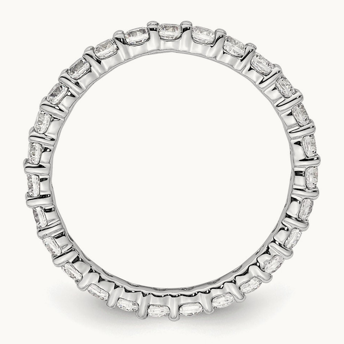 Polished Shared Prong Diamond Eternity Band — 14K White Gold, 0.999 ct