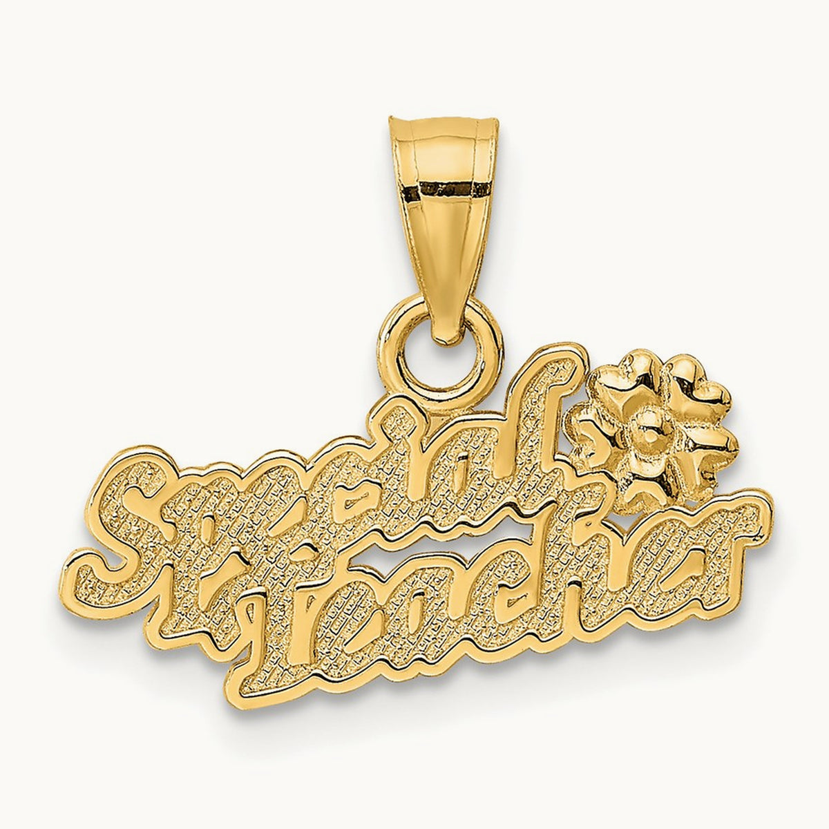 SPECIAL TEACHER with Flower Charm, 14K