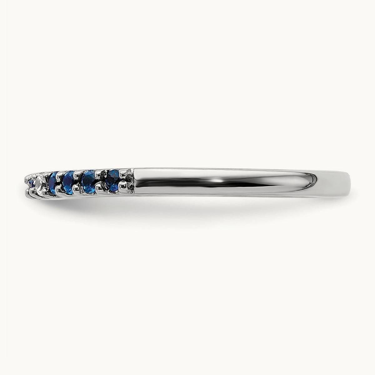 Diamond and Sapphire Band, 14K White Gold