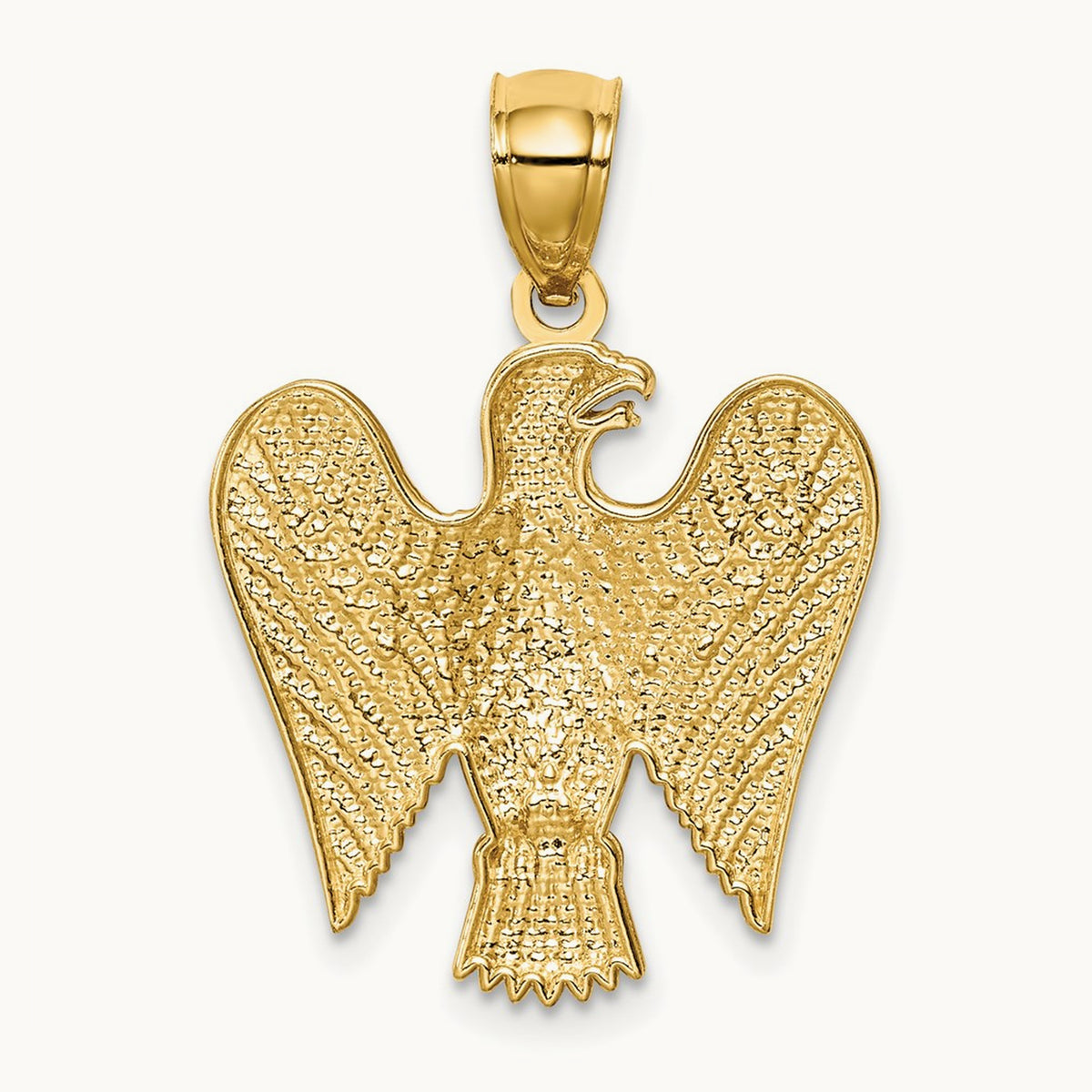 w/White Rhodium Eagle Pendant, 14K