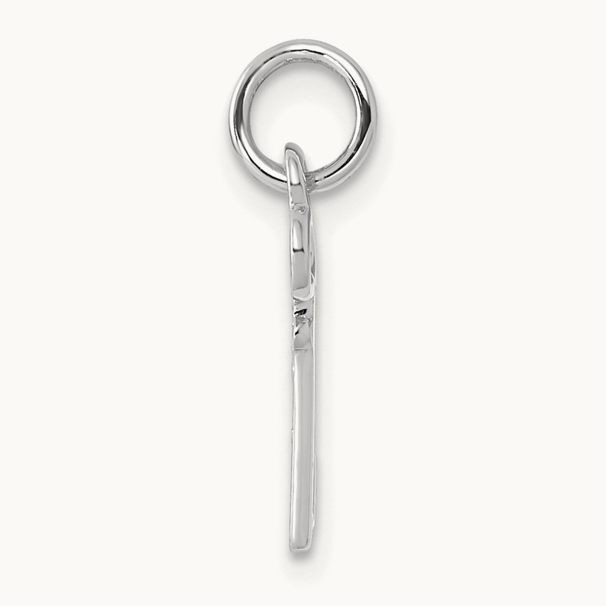 Key Initial Charm — 14K White Gold, J