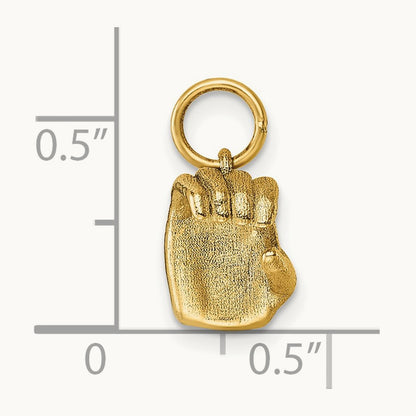 American Sign Language Alphabet Fingerspelling Sign C Pendant, 14K