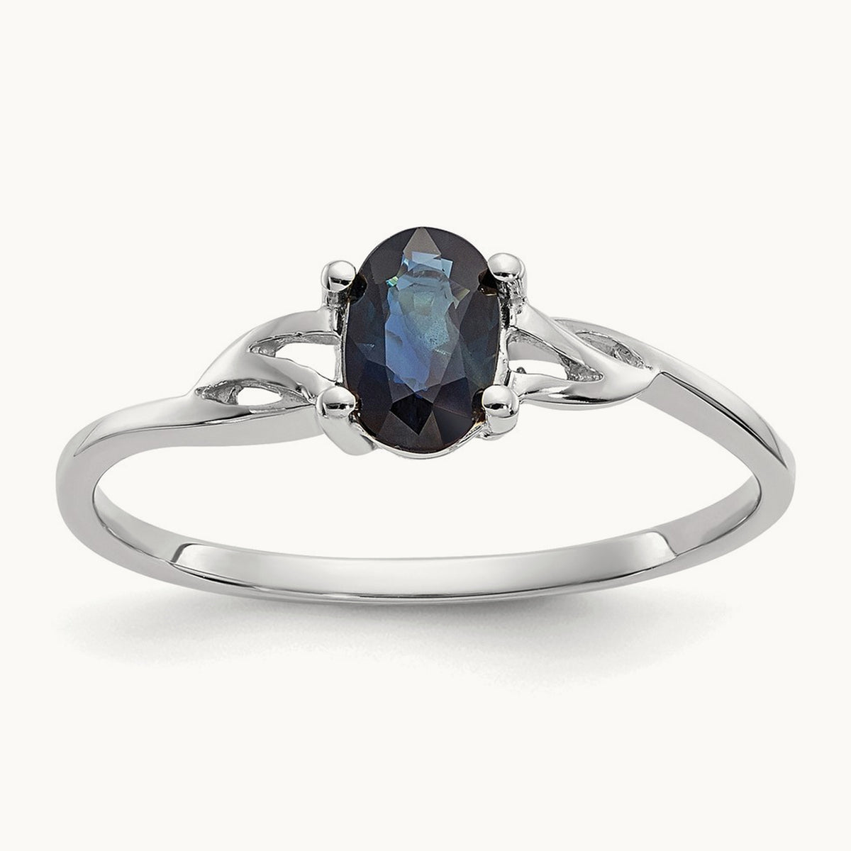 Sapphire Birthstone Ring, 14K White Gold