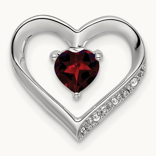 Garnet and Diamond Heart Pendant — photo set
