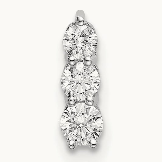 3 Stone Chain Slide, 1/4-1 ct Lab-Grown Diamond