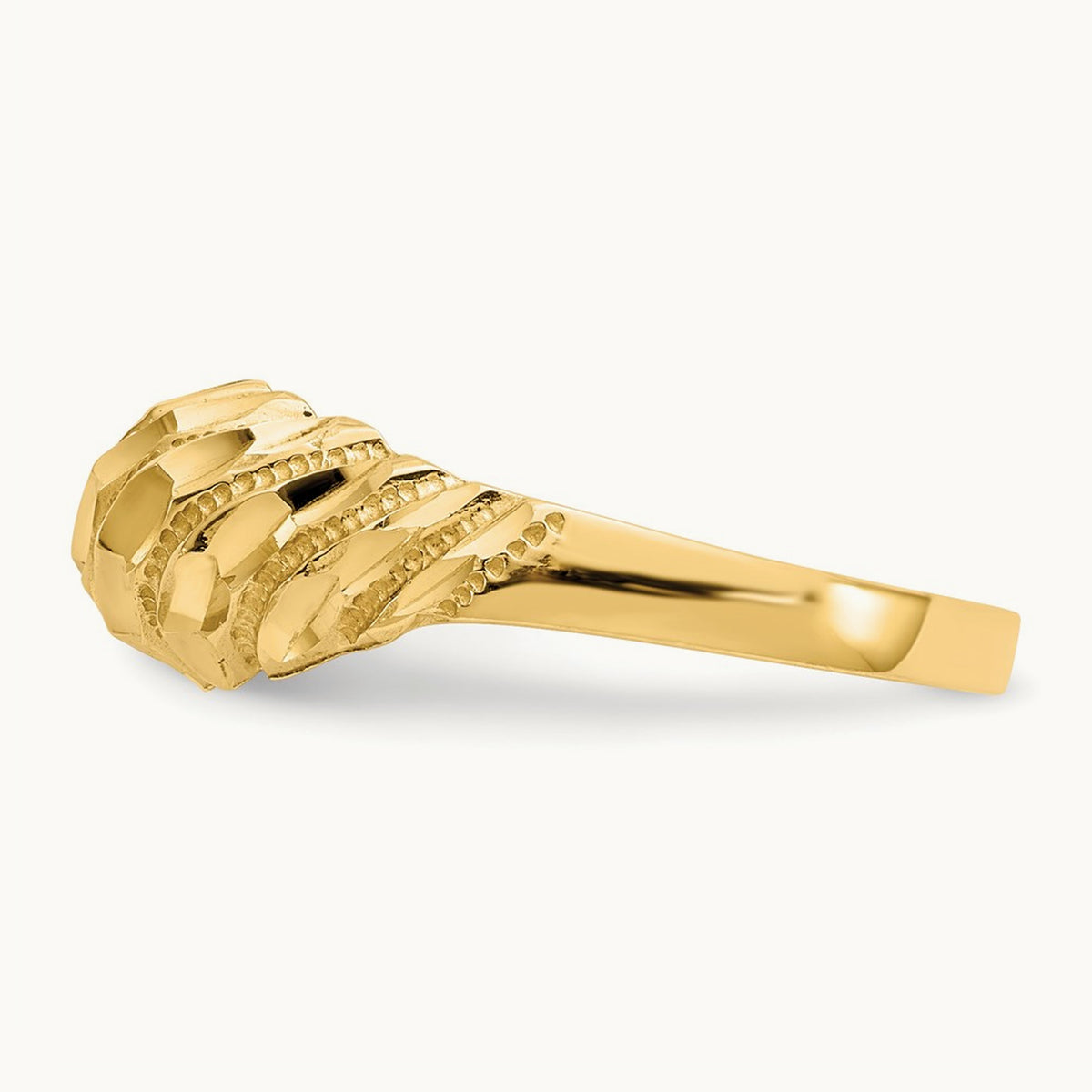 Diamond Cut Dome Ring, 14K