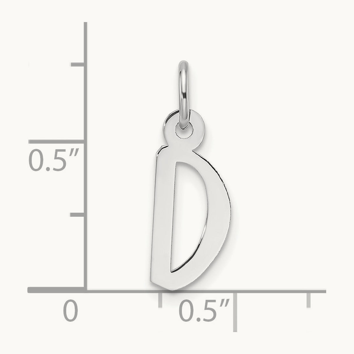 Slanted Block Initial Charm — 14K White Gold, D