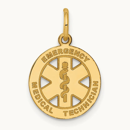 Small EMT Medical Charm, 14K