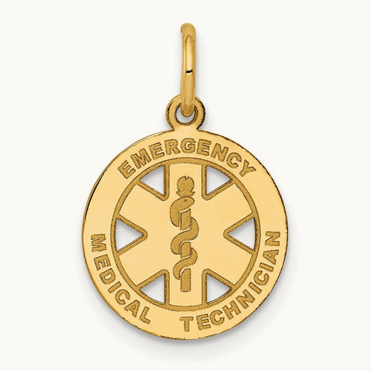 Small EMT Medical Charm, 14K