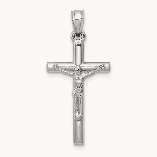 Crucifix Pendant, 14K White Gold