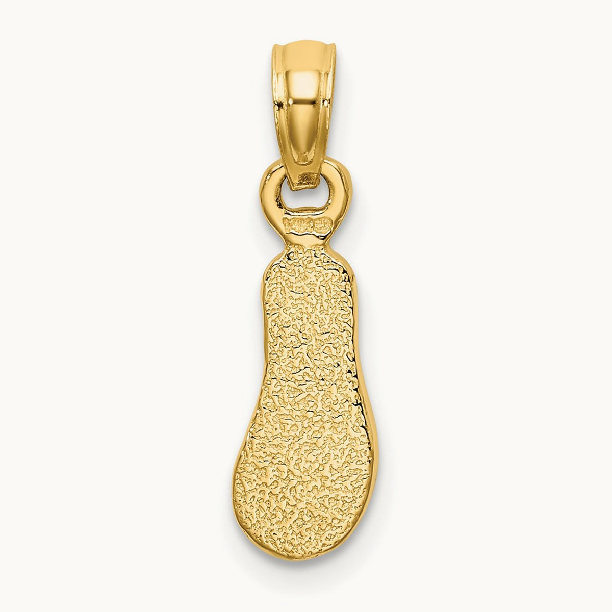 3D W/ Multi-Color Enamel Single Flip-Flop Charm, 14K