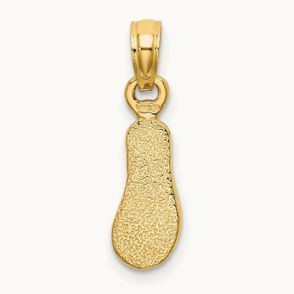 3D W/ Multi-Color Enamel Single Flip-Flop Charm, 14K