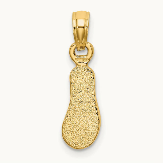 3D W/ Multi-Color Enamel Single Flip-Flop Charm, 14K