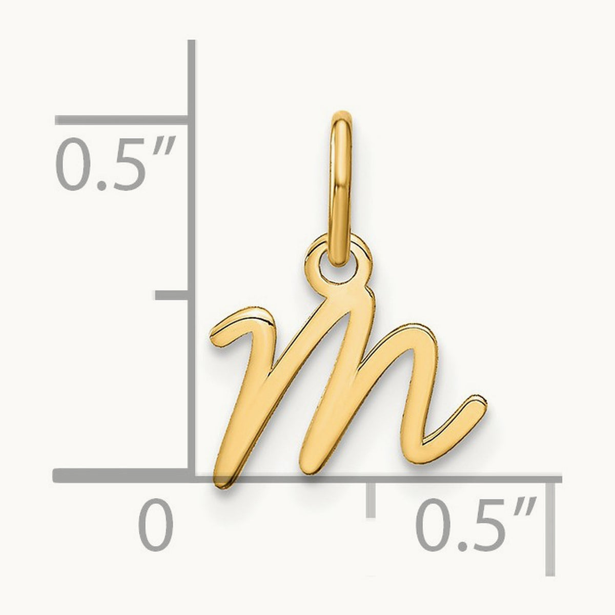 Upper case Initial Charm — 14K Yellow Gold, M