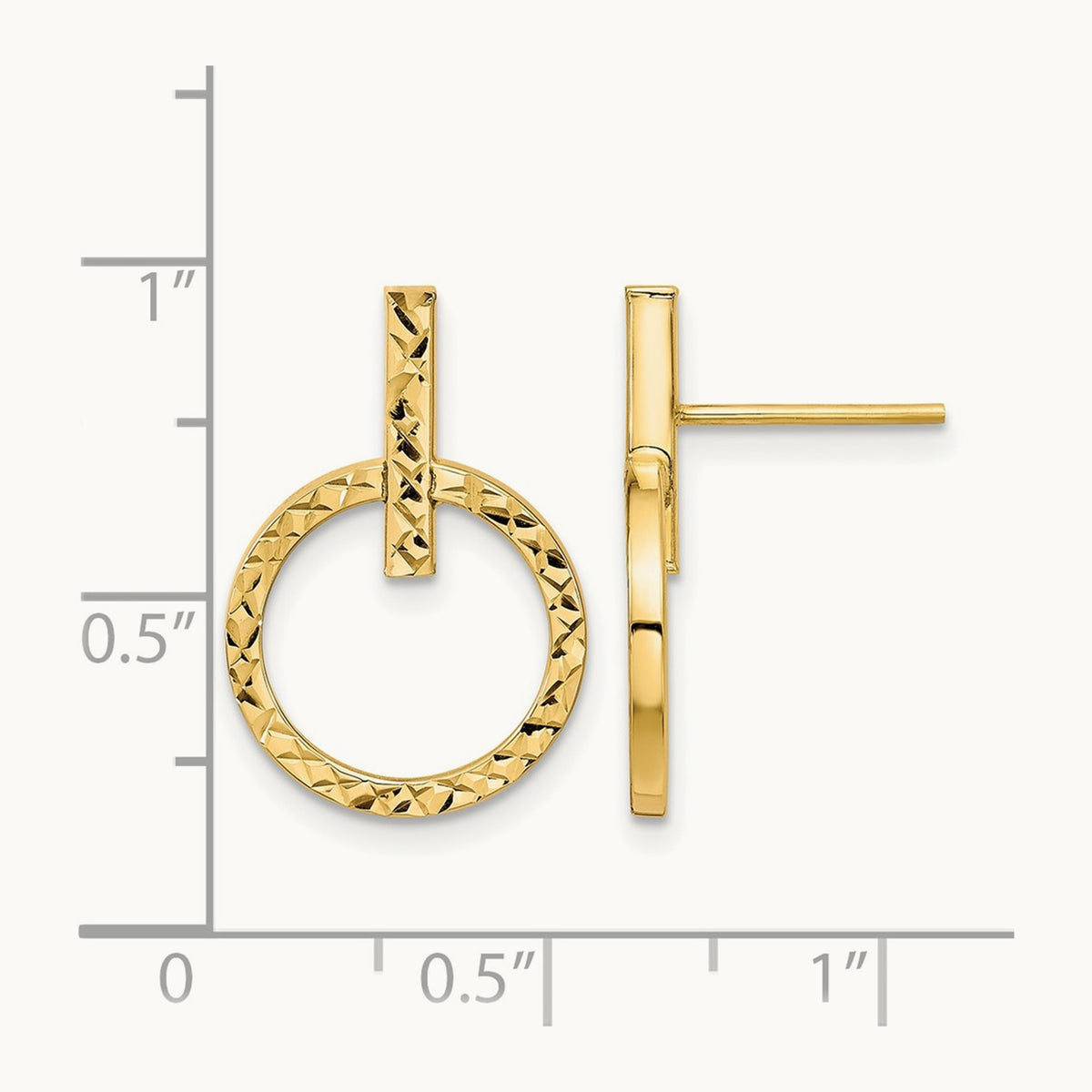 Polished D/C Post Dangle Earrings, 10K — Leslie's