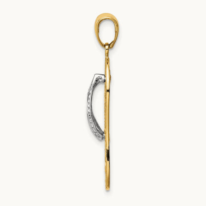Starfish Flip-Flop Pendant, 14K Two-tone