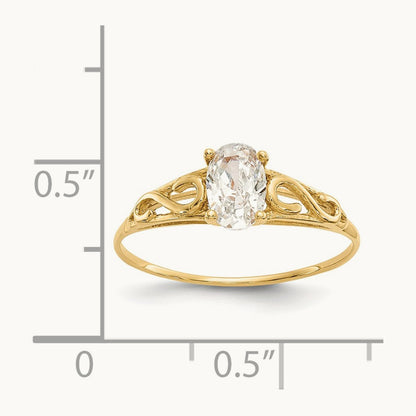 Madi K Synthetic White Spinel Ring, 14K