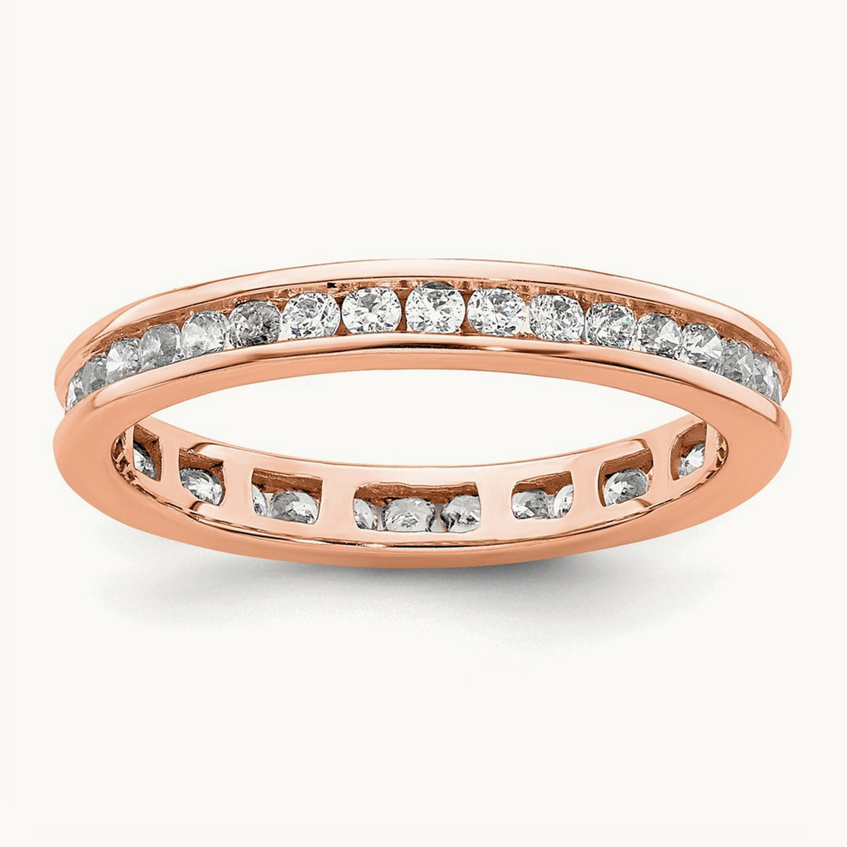 Channel Set Eternity Band, 0.50-1.00 ct tw Lab-Grown Diamond — 1/2 ct, 14K Rose Gold