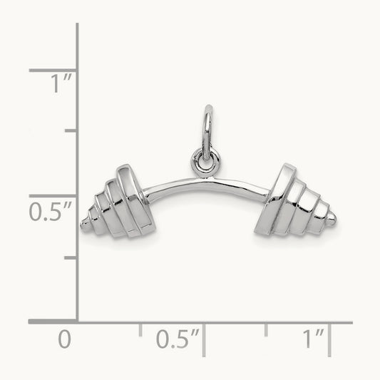 Barbell Charm, 14K White Gold