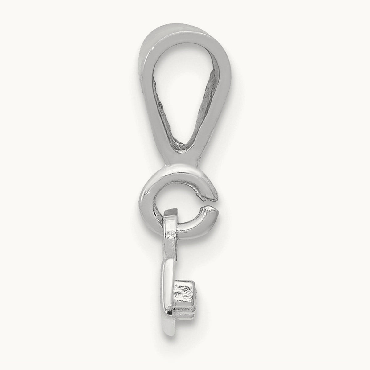 Small Polished Top Charm, 14K White Gold