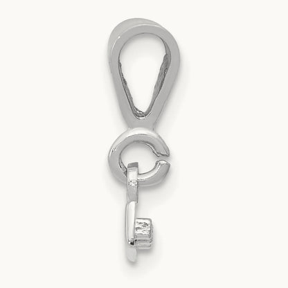 Small Polished Top Charm, 14K White Gold