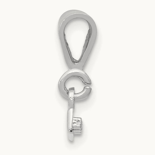 Small Polished Top Charm, 14K White Gold