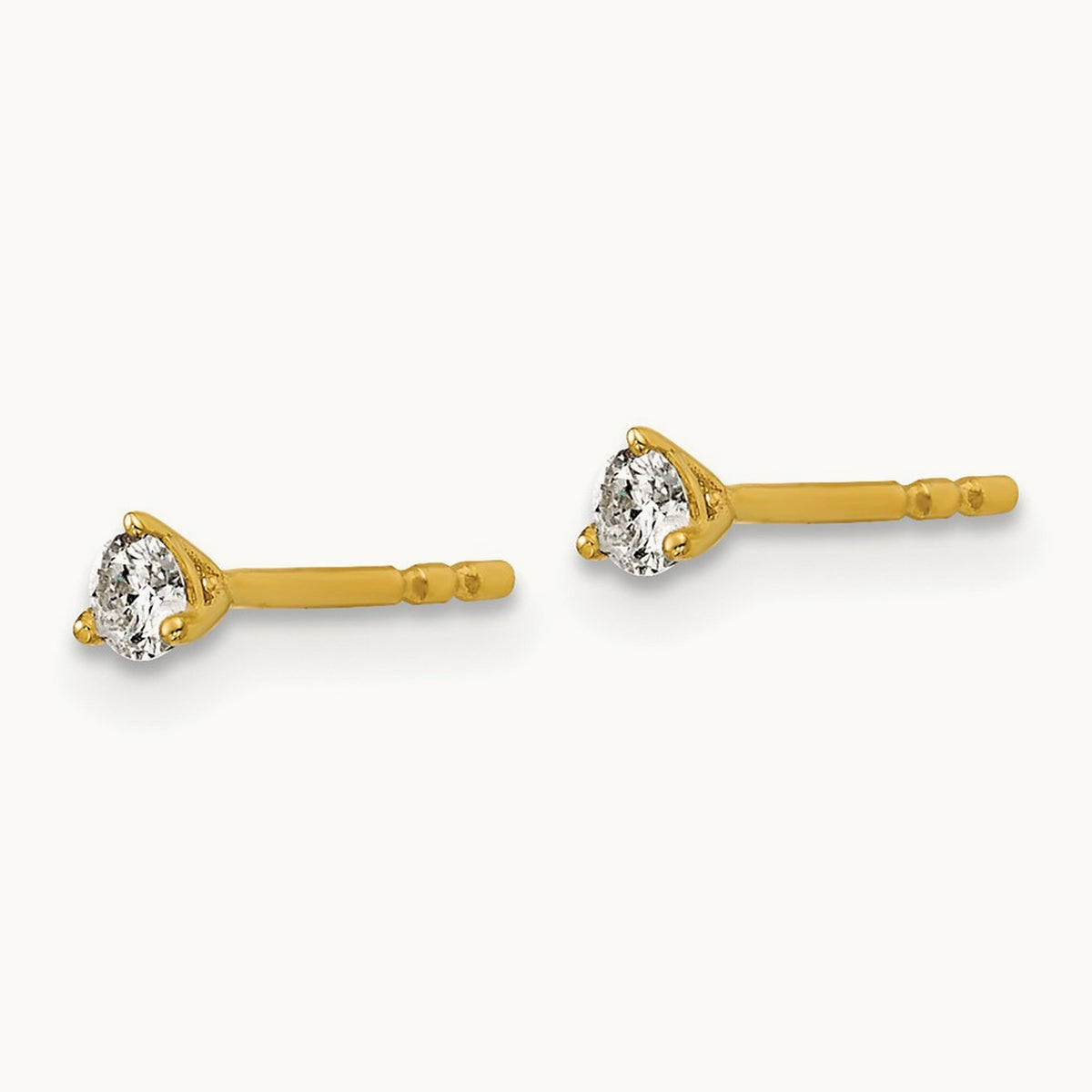 Round Stud Earrings, 0.10-6.00 ct tw Lab-Grown Diamond — 1/6 ct, 14K Yellow Gold