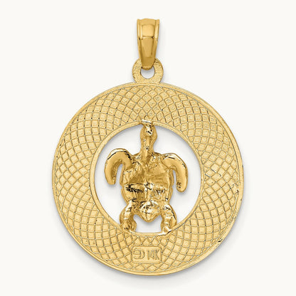 w/ Enamel Turtle SARASOTA Circle Charm, 14K
