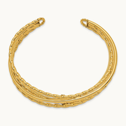 Polished Multi Tube Cuff Bangle, 14K