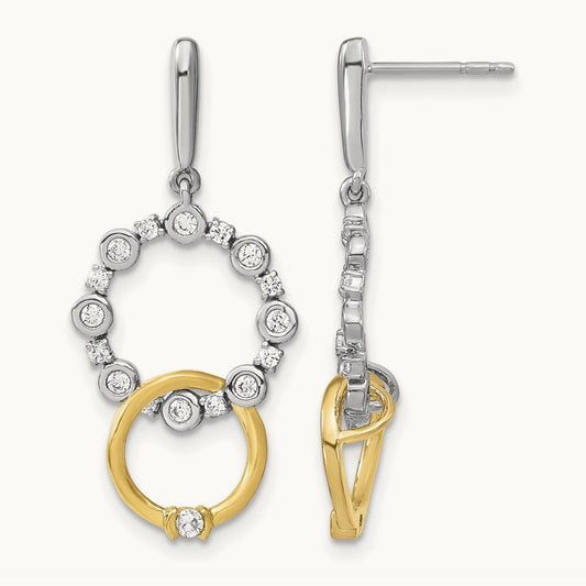 Circle Drop Post Earrings, 0.50 ct tw Lab-Grown Diamond