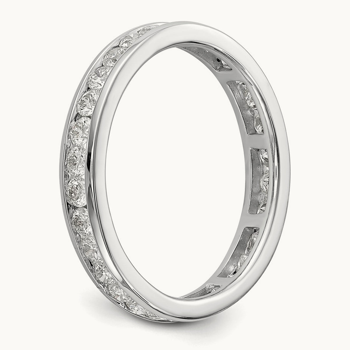 Channel Set Eternity Band, 0.50-1.00 ct tw Lab-Grown Diamond — 1 ct · VS/SI (Great), 14K White Gold