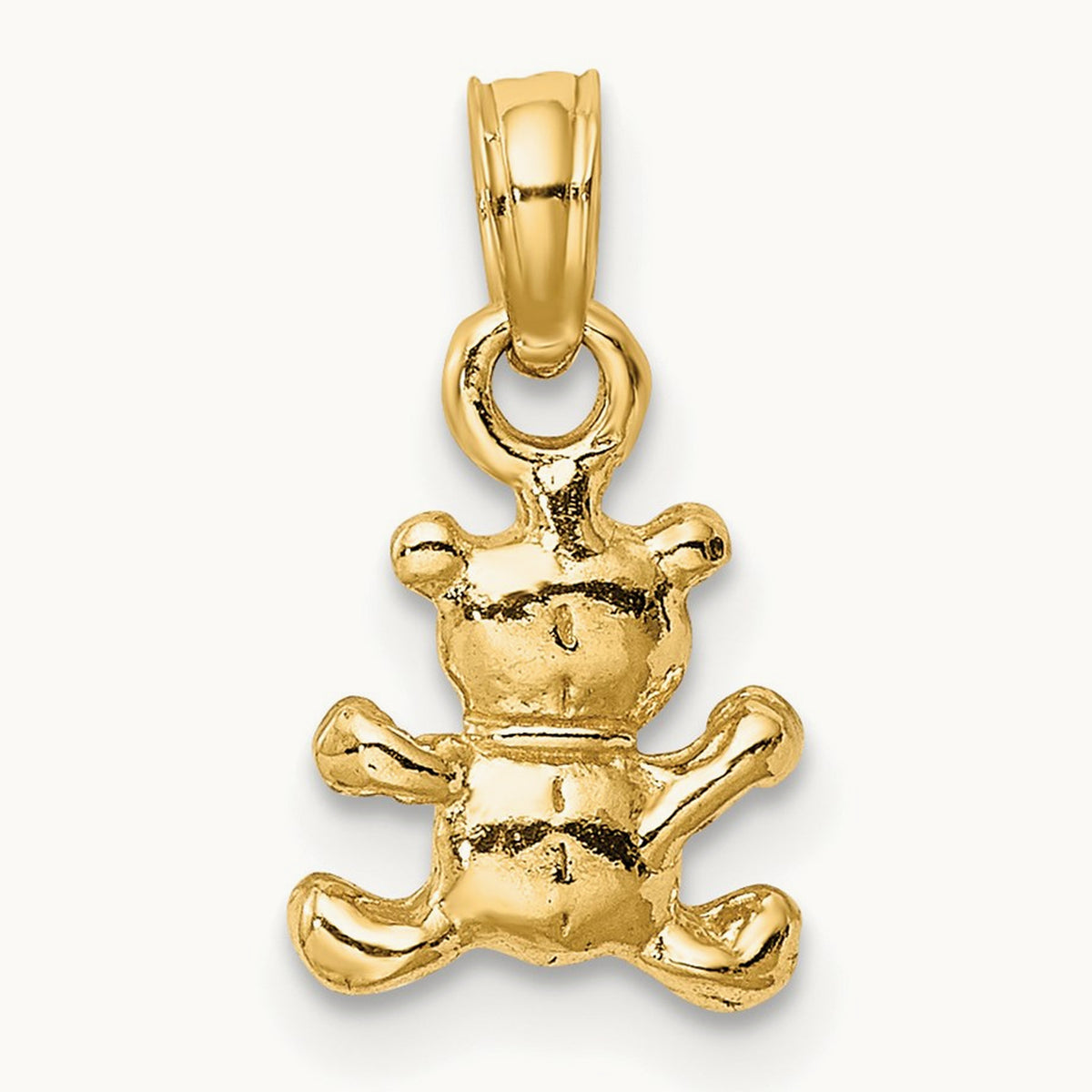 3-D Mini Teddy Bear Charm, 14K