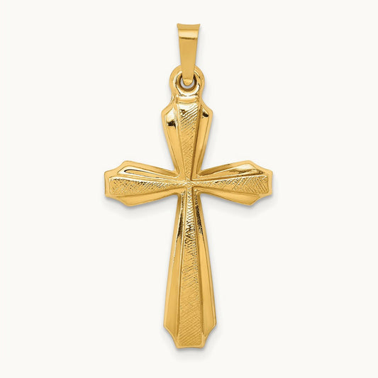 Textured and Polished Passion Cross Pendant — 34mm