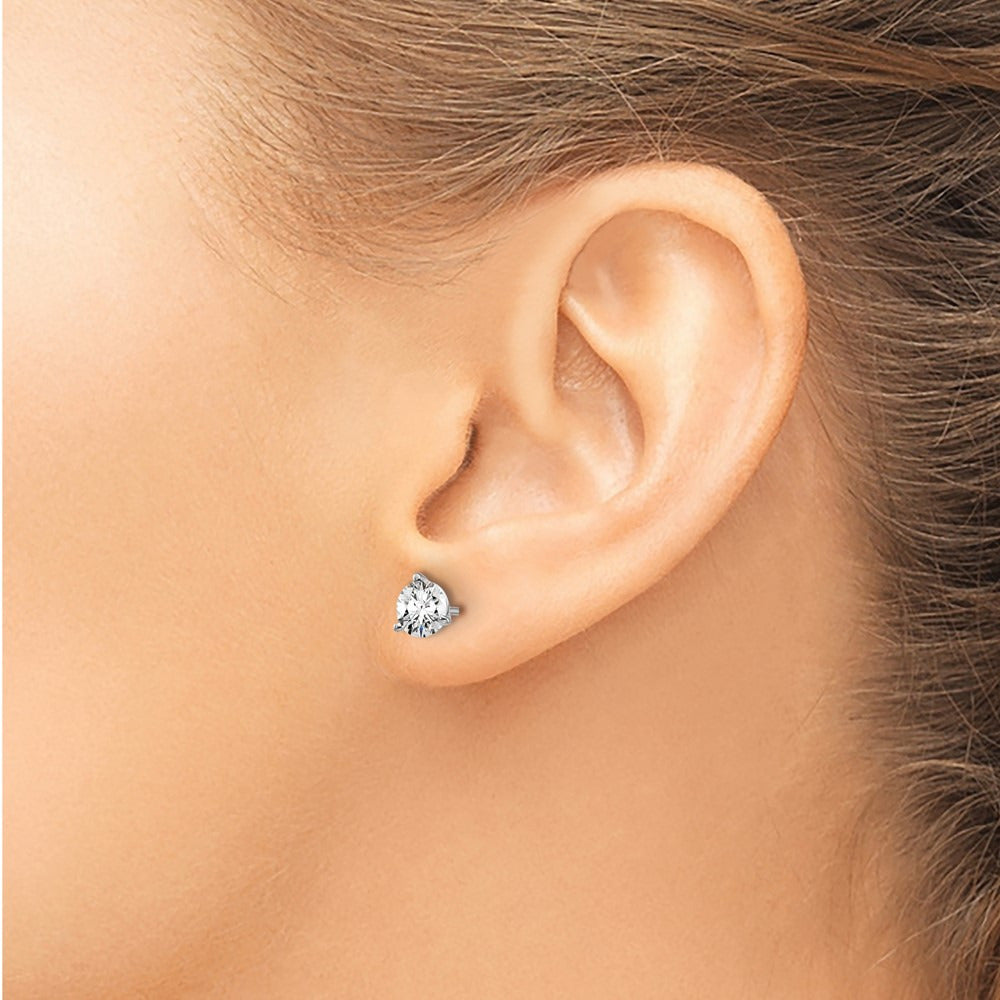 Round Stud Earrings, 0.10-6.00 ct tw Lab-Grown Diamond — 1 ct, 14K White Gold