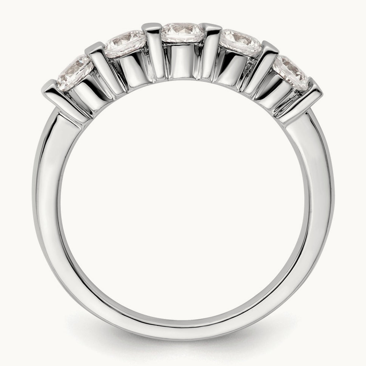 5-Stone Diamond Band, 14K White Gold