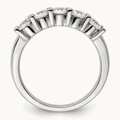 5-Stone Diamond Band, 14K White Gold