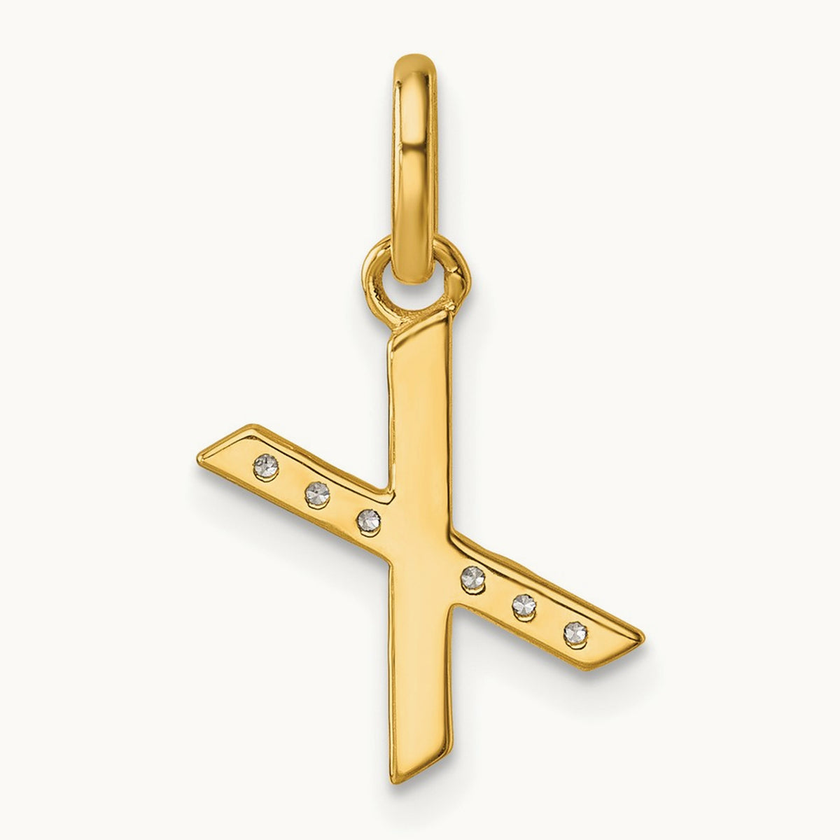 Twisted Diamond Charm — 14K Yellow Gold, X