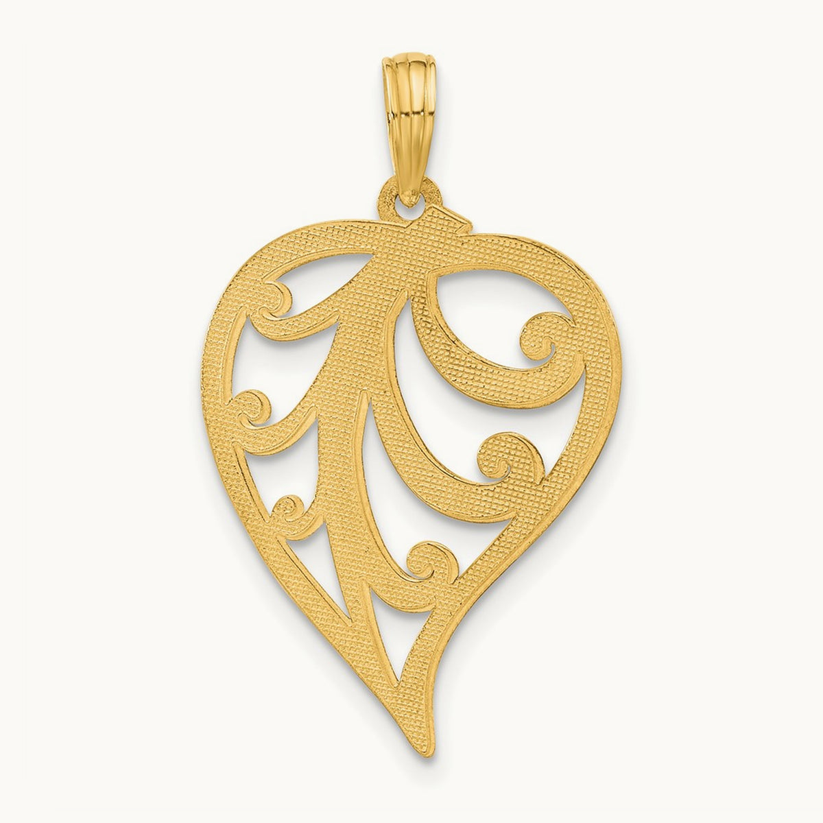 Polished Leaf Pendant, 14K