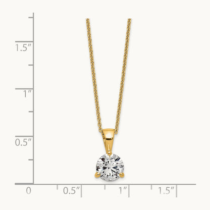 1 ct Lab Grown Diamond VS/SI+ G+ 18 in Comp Solitaire Pendant Necklace, 14K