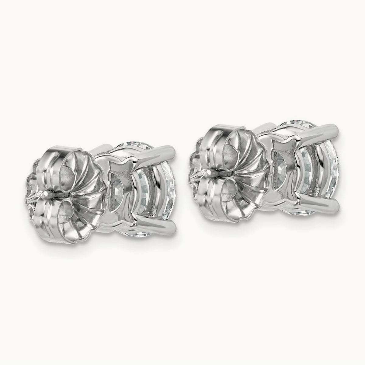Round Lightweight Earrings, 0.25-6.00 ct tw Lab-Grown Diamond — 6 ct, 10K White Gold