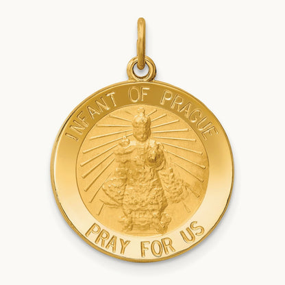 Infant of Prague Medal Charm, 14K