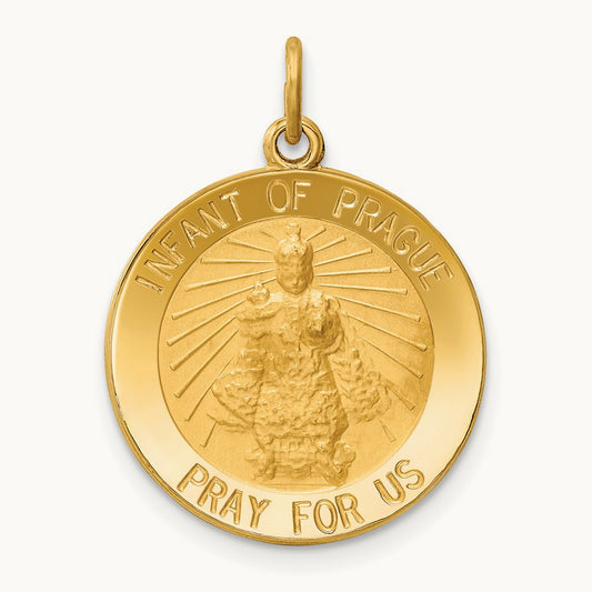 Infant of Prague Medal Charm, 14K