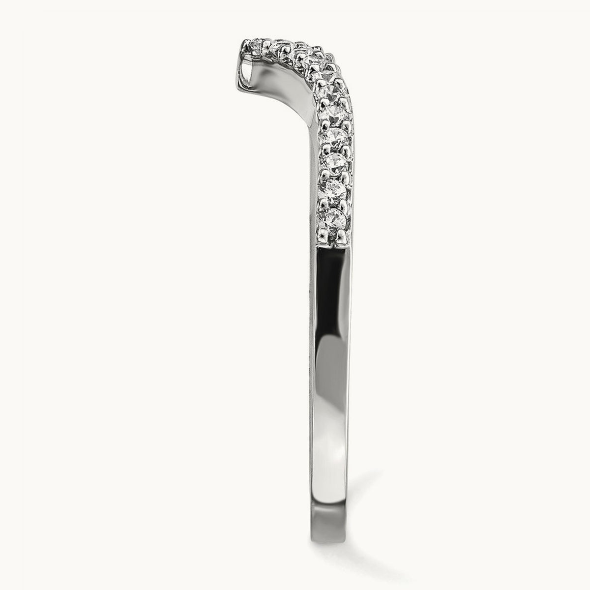 Diamond V Ring — 14K White Gold